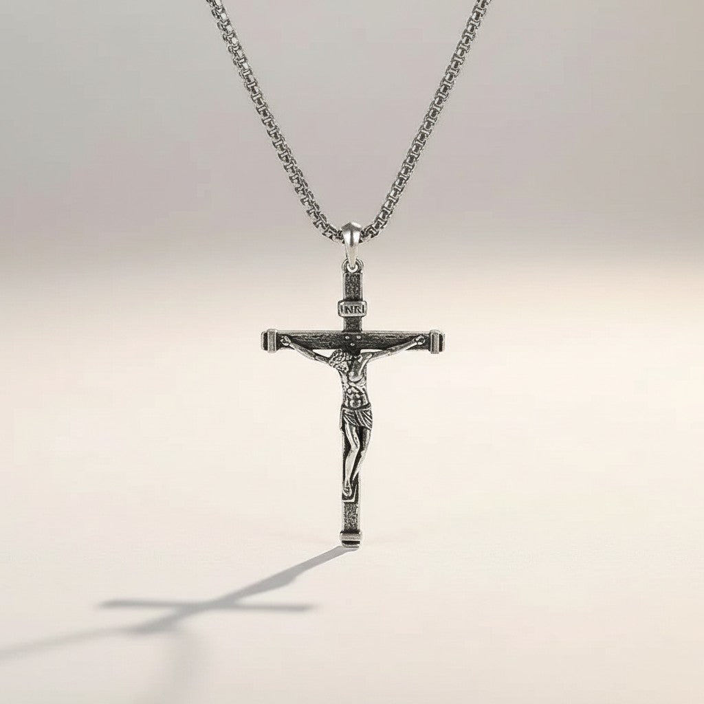 Crucifixo Jesus Cristo em Prata 925k S agrado Tesouro