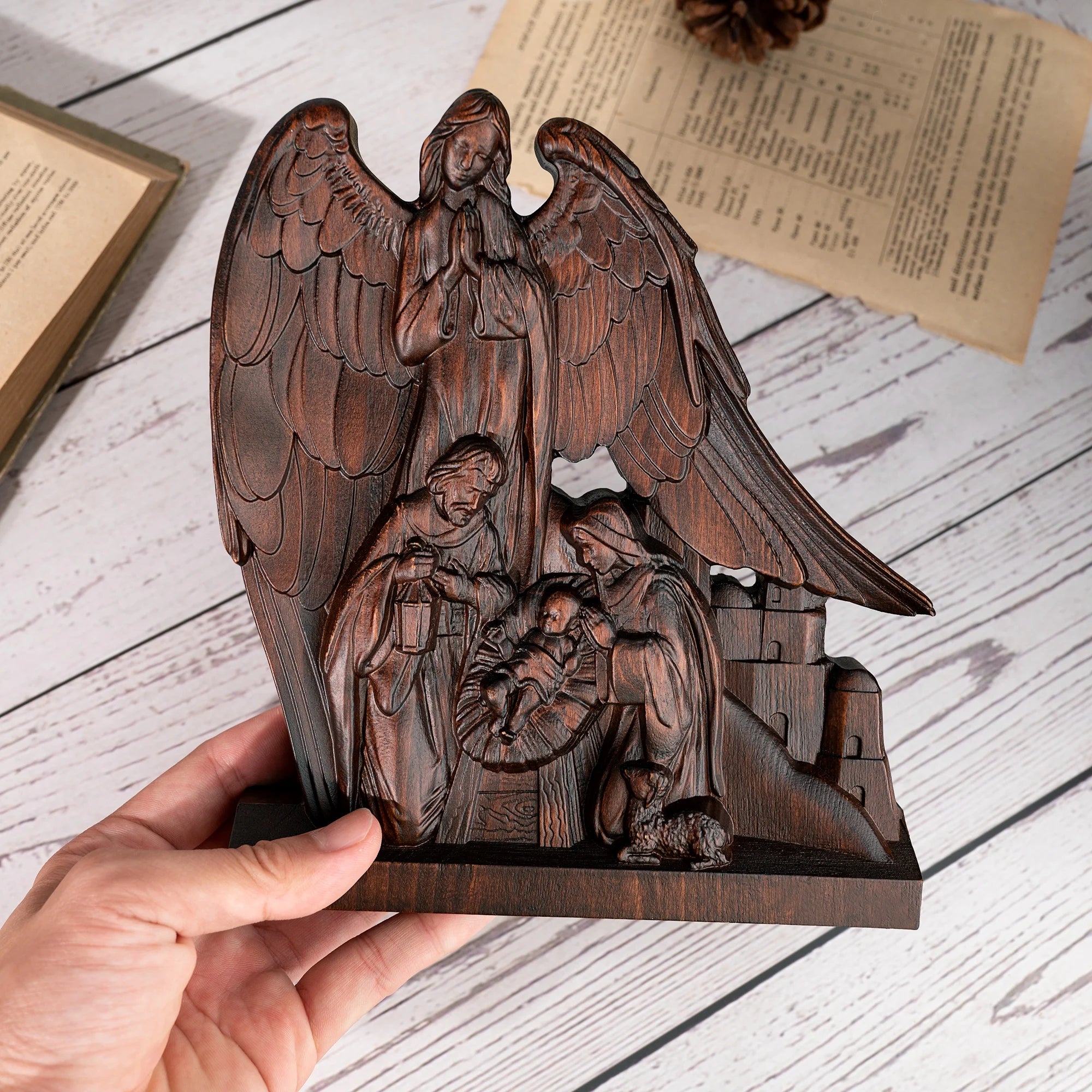 Escultura Sagrada Família e Anjo da Guarda - Sagrado Tesouro