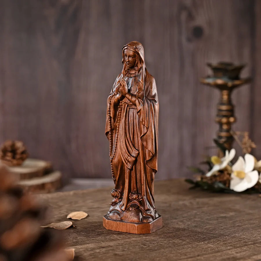 Imagem de Nossa Senhora de Lourdes Madeira - Sagrado Tesouro