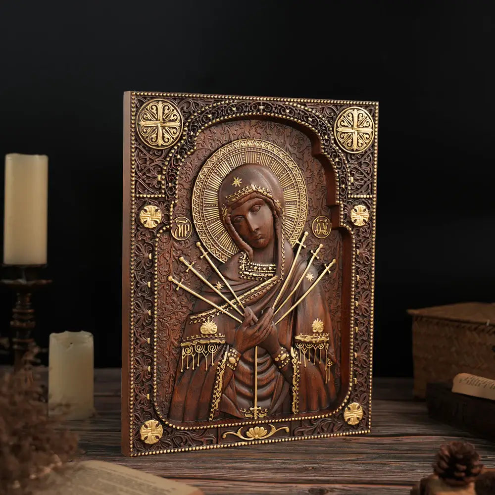 Nossa Senhora das Dores Escultura em Madeira - Sagrada Familia
