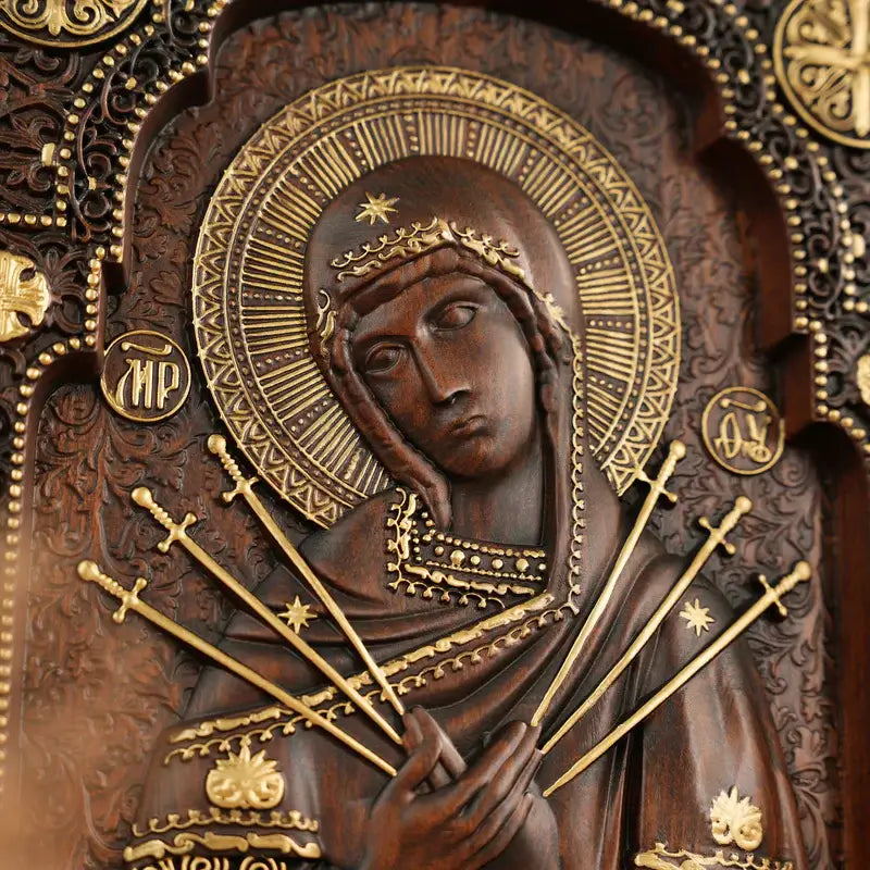 Nossa Senhora das Dores Escultura em Madeira - Sagrada Familia
