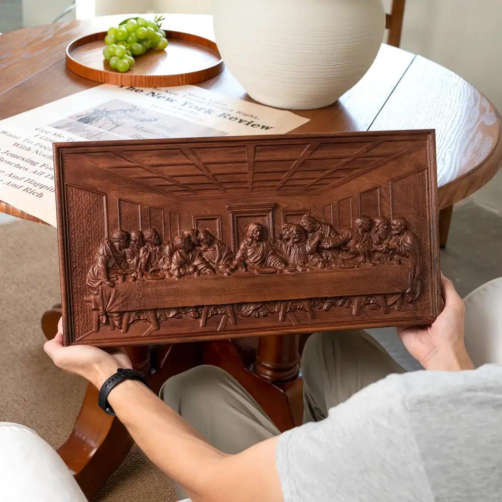 Quadro Última Ceia de Madeira - Sagrado Tesouro