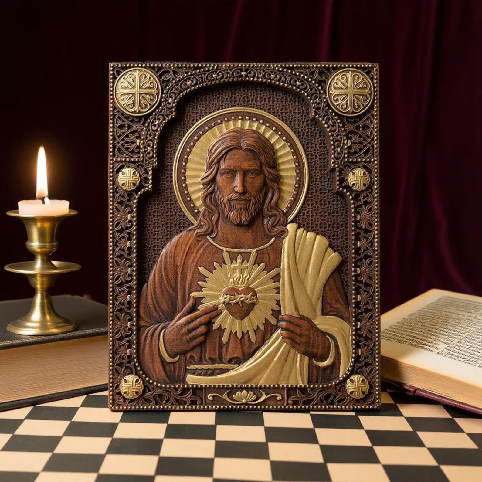 Sagrado Coração de Jesus em Madeira - Sagrado Tesouro
