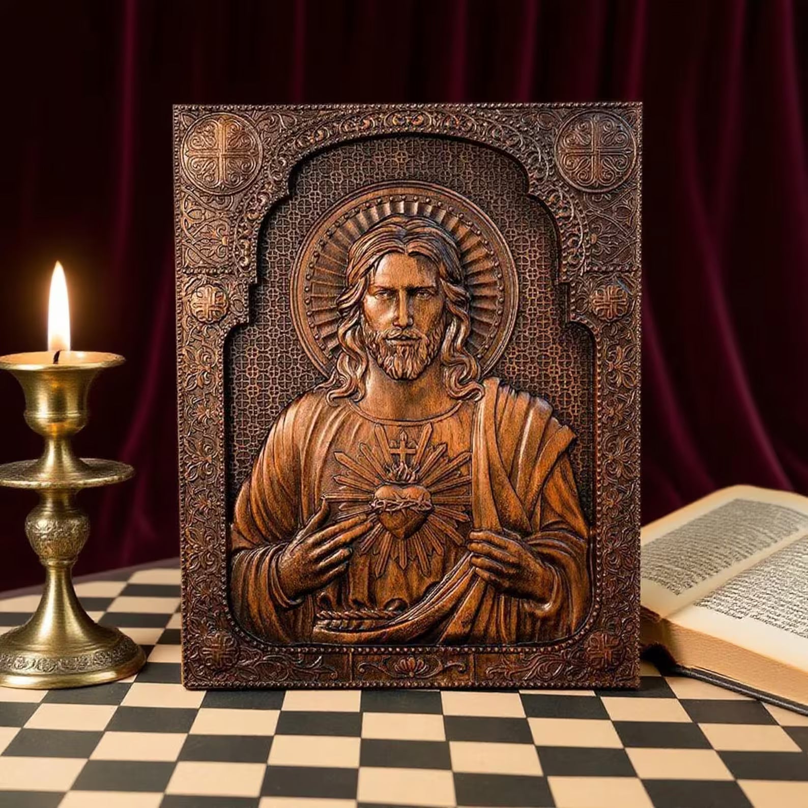 Sagrado Coração de Jesus em Madeira - Sagrado Tesouro