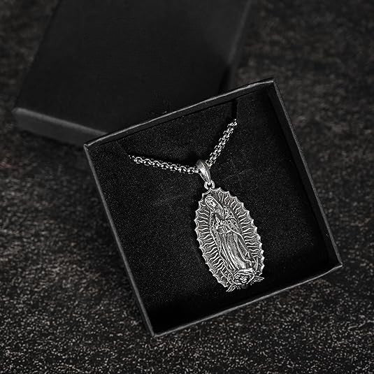 Colar Nossa Senhora de Guadalupe Prata 925K - detalhes