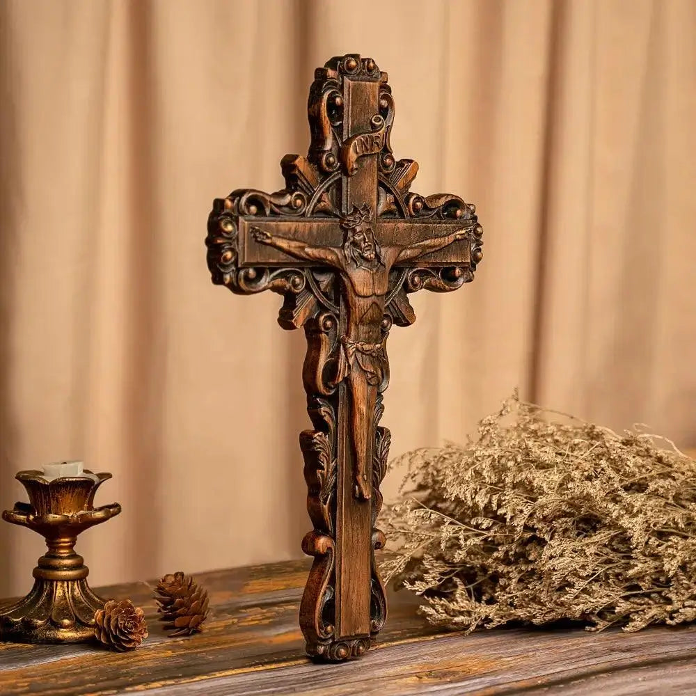 Crucifixo de Madeira Jesus Cristo - Sagrado TEsouro