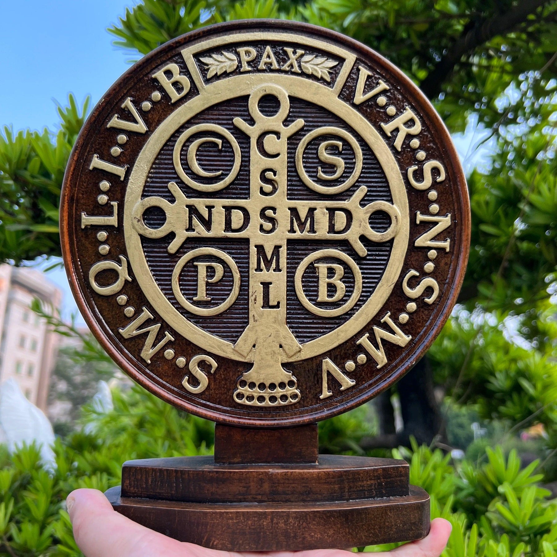 Escultura Troféu Medalha de São Bento Dupla Face