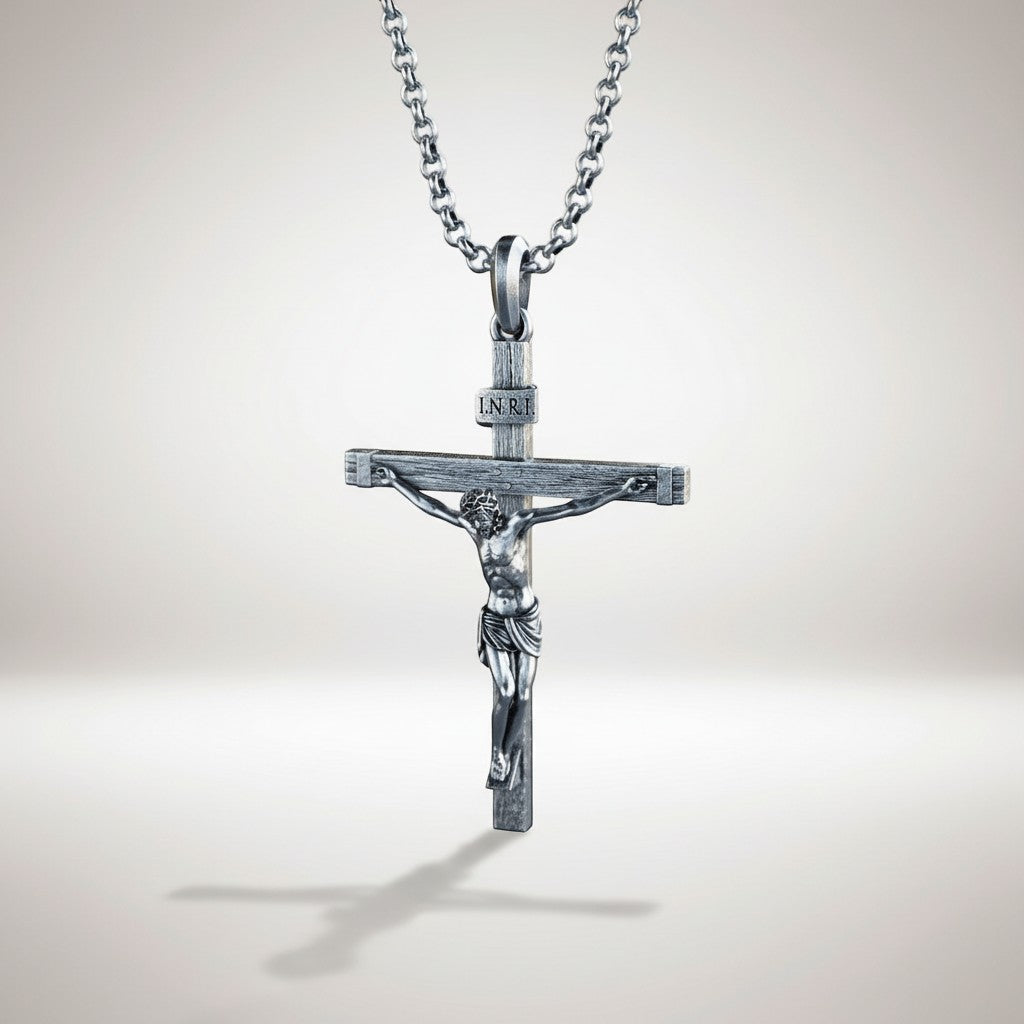 Crucifixo Jesus Cristo em Prata 925k S agrado Tesouro