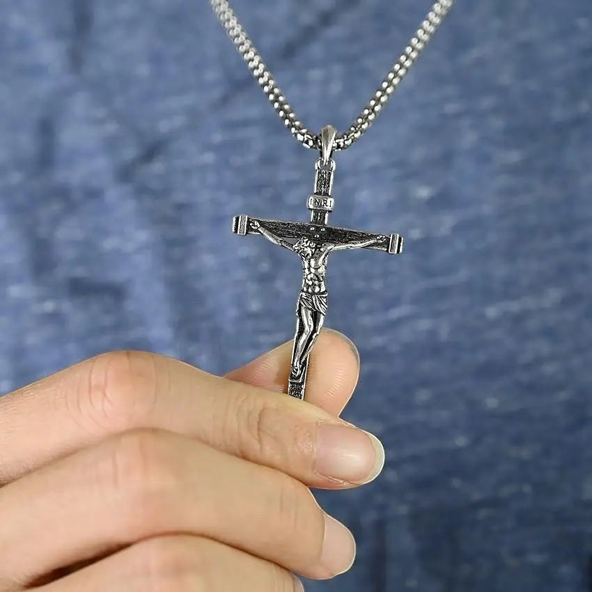 Crucifixo Jesus Cristo em Prata 925k S agrado Tesouro