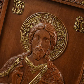 Escultura Pantocrator em Madeira - Sagrado Tesouro