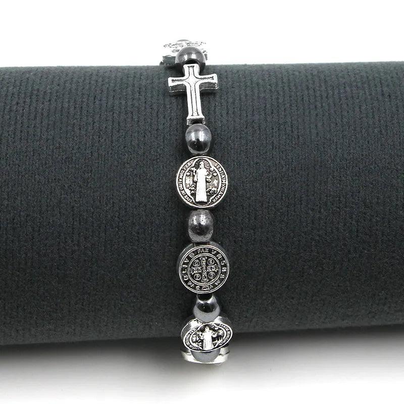 Pulseira de São Bento Devocional Prata - Sagrado Tesouro