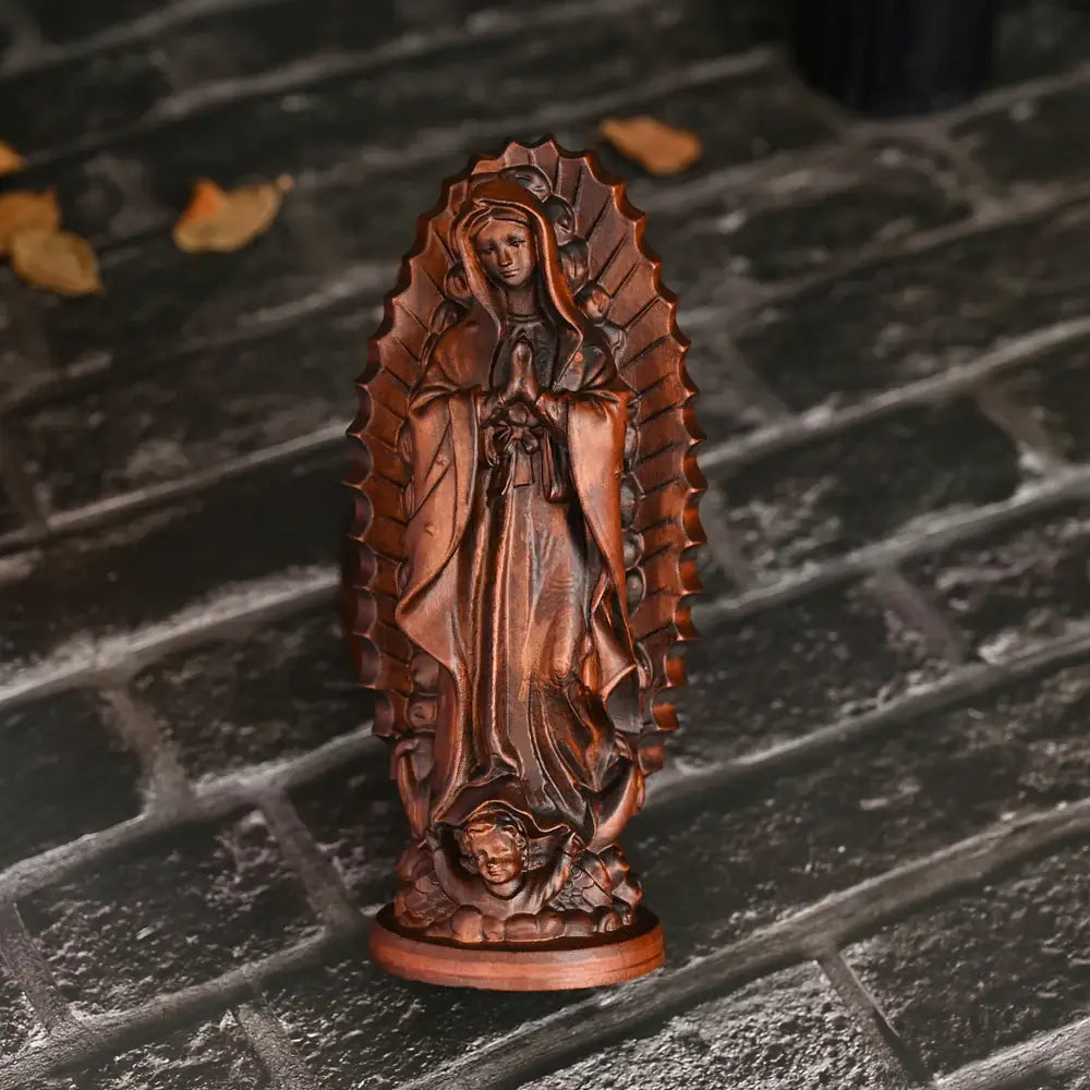 Imagem Nossa Senhora de Guadalupe em Madeira - Sagrado Tesouro