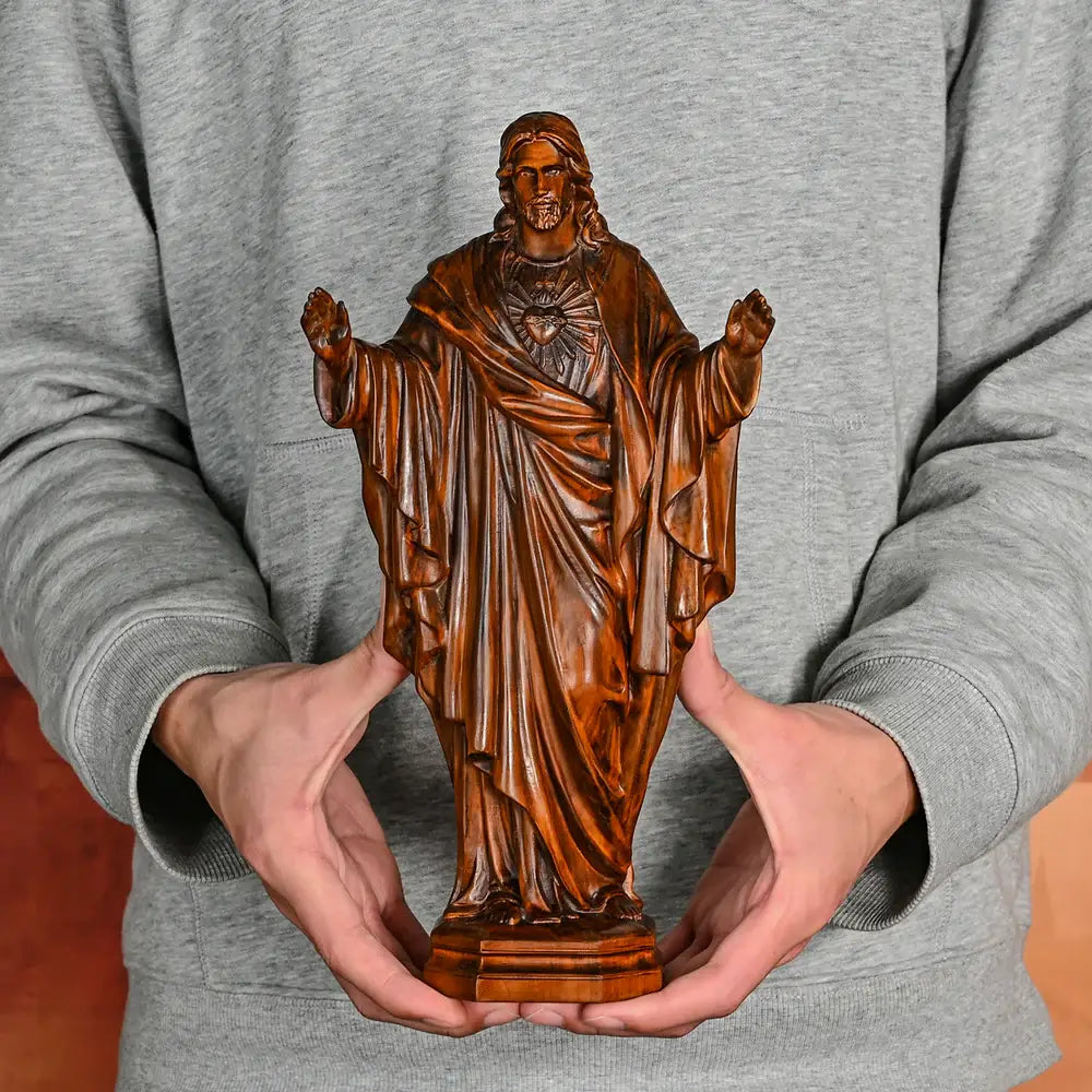 Imagem Sagrado Coração de Jesus em Madeira - Sagrado Tesouro