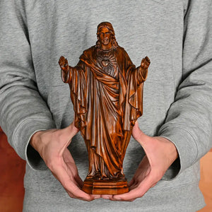 Imagem Sagrado Coração de Jesus em Madeira - Sagrado Tesouro