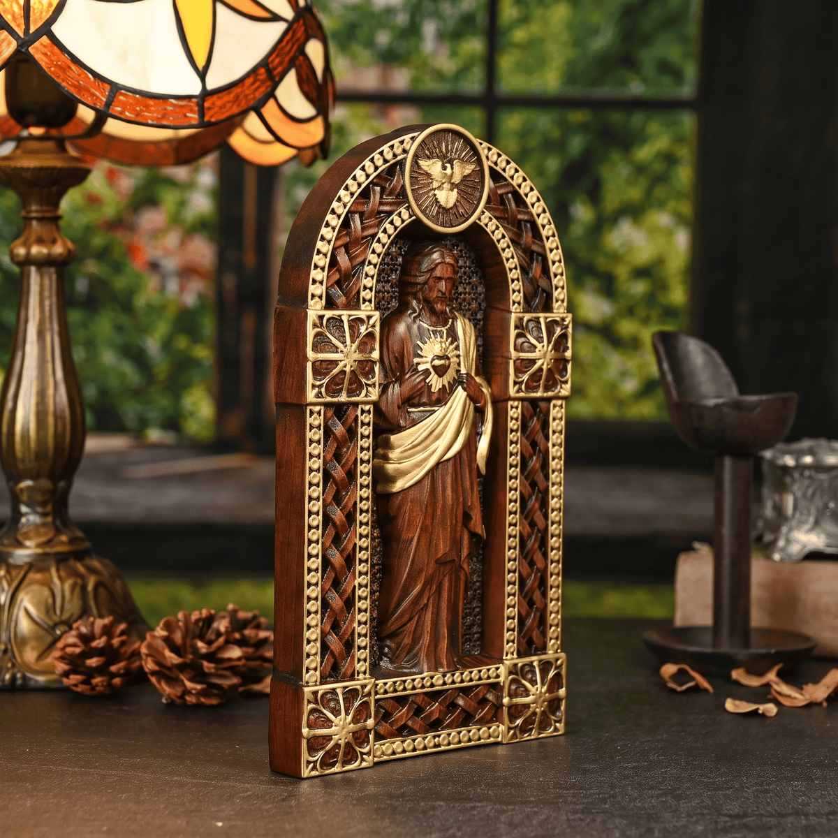 Oratório Sagrado Coração de Jesus em Madeira - Sagrado Tesouro