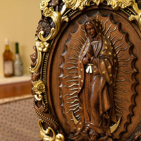 Escultura Nossa Senhora de Guadalupe de Madeira - Sagrado Tesouro