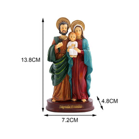 Holy Family Statue Jesus Figurine Craft Nativity Scene for Desktop Home Gift Home Decor Sculpture Mary Joseph - Sagrado Tesouro