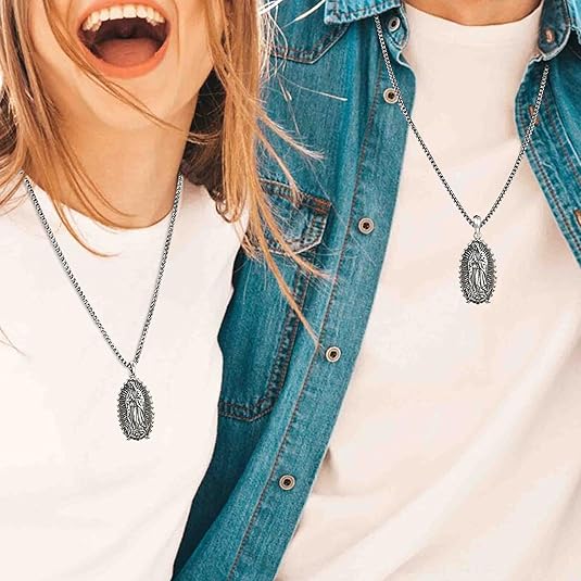 Colar Nossa Senhora de Guadalupe Prata 925K - detalhes