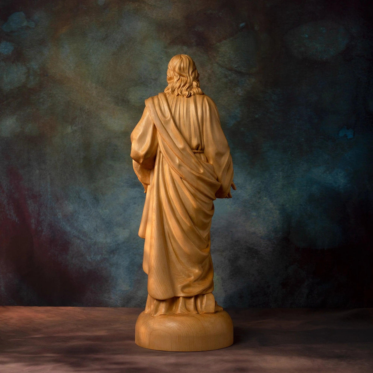Estátua Sagrado Coração de Jesus em Madeira de costas - Sagrado Tesouro